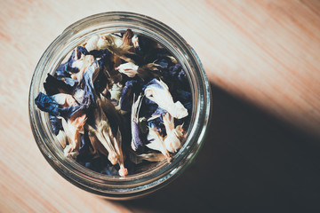 Dry pea flowers vintage style