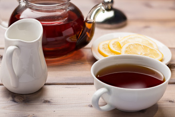 Glass teapot and teacup