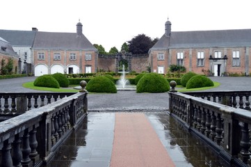 Court of castle with a water jet