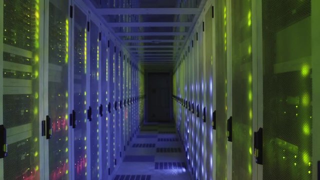 Illuminated aisle in data center