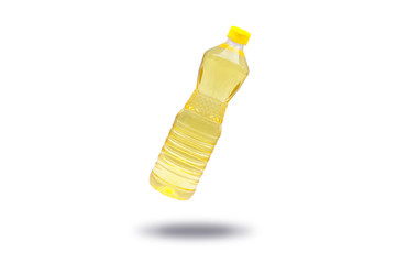 Vegetable oil on a white background, with clipping path.