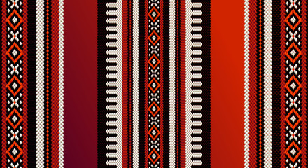 Red Theme Arabian Sadu Weaving Middle Eastern Traditional Rug Te - obrazy, fototapety, plakaty