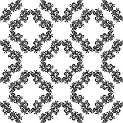 Classical seamless pattern with decoration tracery on a white background. Wallpaper in vintage style