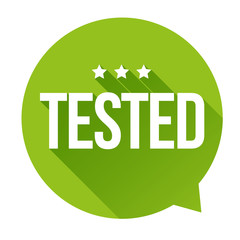 Tested sign speech bubble