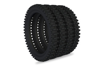 3D  render of a single tire isolated on white background