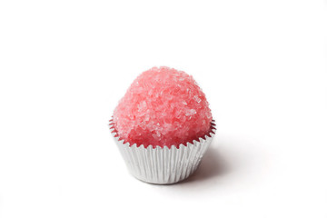 Traditional brazilian sweet - brigadeiro - isolated on white background.