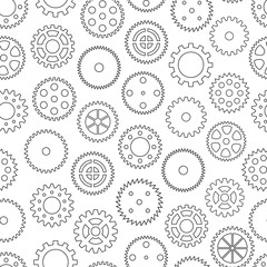 Seamless background with gear wheels, vector illustration