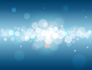 Glittering blue abstract background with colorful bokeh