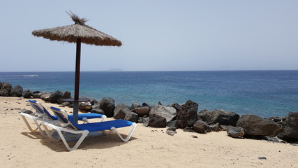 Beautiful sea, beach and coast of the Canary Island of Lanzarote