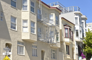 Fototapeta na wymiar San Francisco residential neighborhood California.