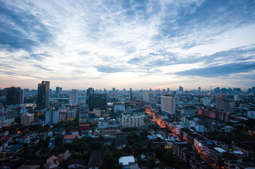 Cityscape of Bangkok at Sunrise