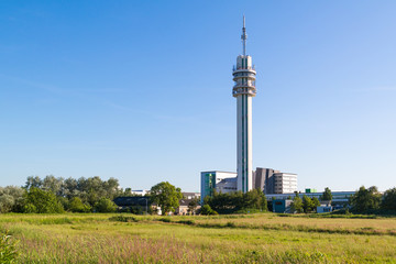 Fototapeta premium KPN transmission tower in Waarderpolder near Haarlem, North Holland, Netherlands