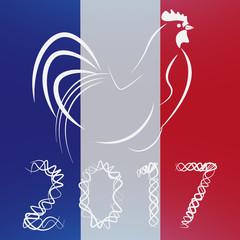 cock new year 2017, Flag France