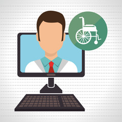 nurse computer service health vector illustration eps 10