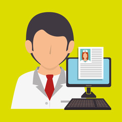 nurse computer service health vector illustration eps 10