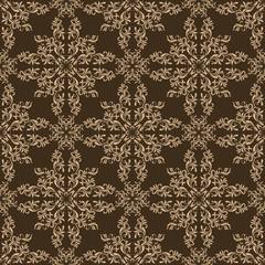 Elegant seamless pattern on a brown background