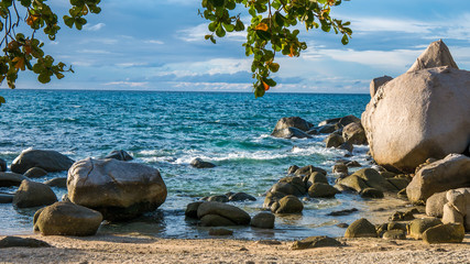 Koh Tao - a Paradise Island Some Rocks in Sunset Light in Thailand