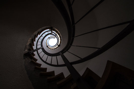 Spiral staircase in a public building in Gorizia, Italy