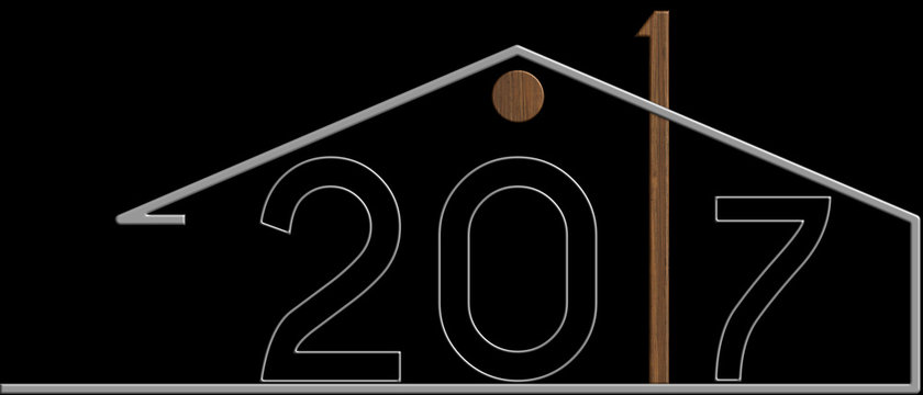 2017 con il simbolo edificio metallo e legno