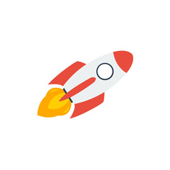 Rocket ship in a flat style. © bigmetha