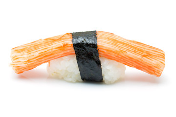 crab sushi isolated on white background