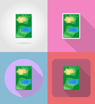 field for golf flat icons vector illustration