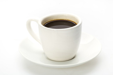 cup of coffee on white background