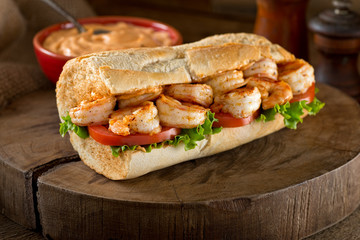 Shrimp Po Boy Sandwich - 122163502