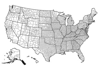 Naklejka premium United States of America map