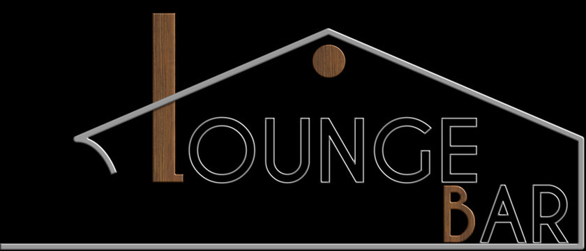 Lounge Bar con il simbolo edificio metallo e legno