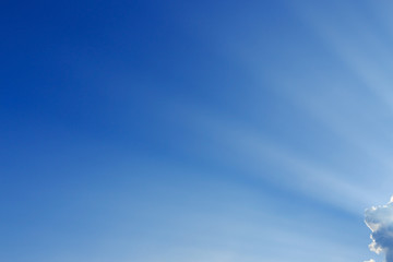 Fototapeta premium light rays on clear blue sky background