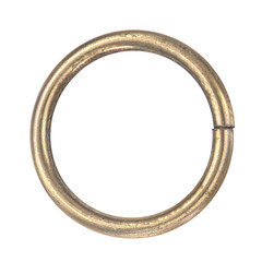 brass ring handmade on isolated white background