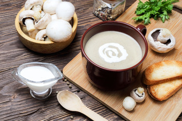 Mushroom soup puree of champignon