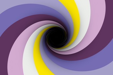 black hole blue yellow 3D illustration