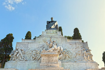 Fototapeta na wymiar Monument to Giuseppe Mazzini in Rome, Italy