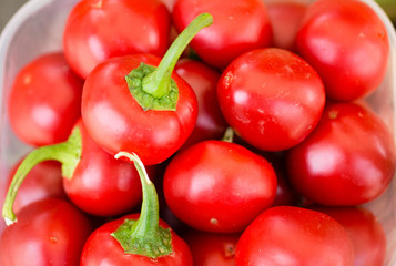 Fresh red small peppers