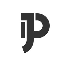 Abstract JP letter initial logo design