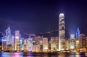 Hong Kong city twilight time.