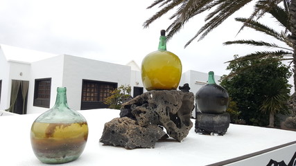 Beautiful landscape and wine yards of the Canary Island of Lanzarote