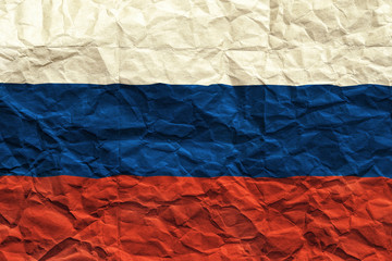  Russian Federation flag. Crumpled paper flag background