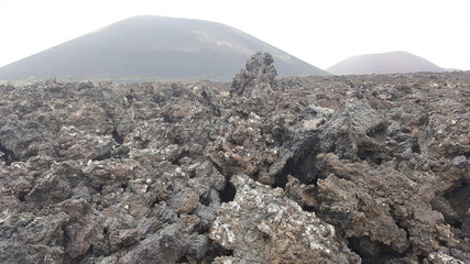 Beautiful and bizarre landscape of Canary Island Lanzarote