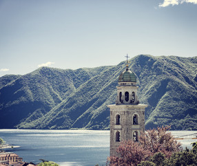 The Cathedral of Saint Lawrence in Lugano with Vintage look