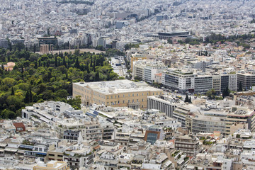 Aerial view of Athens, Greece. Athens is the capital of Greece a