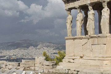 Caryatides at Acropolis, Athens, Greece