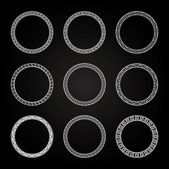 Collection of  different Asian styles of Circle Frame and border