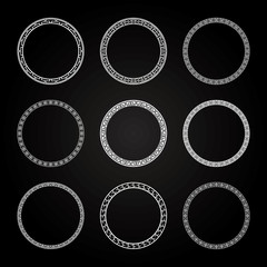 Collection of  different Asian styles of Circle Frame and border
