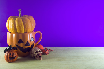 ghost cup and halloween decor