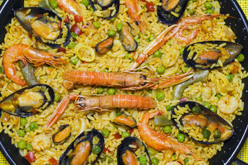 Spanish paella close up