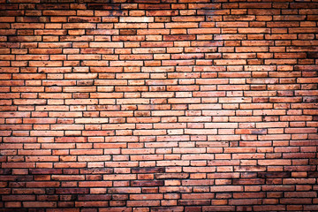 Old red  brick wall texture background.