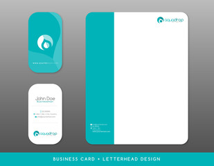  Blue vertical Business Card and letterhead